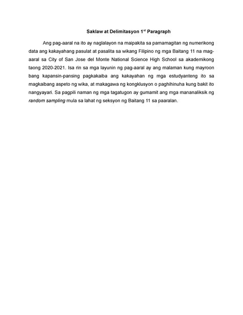 saklaw at delimitation